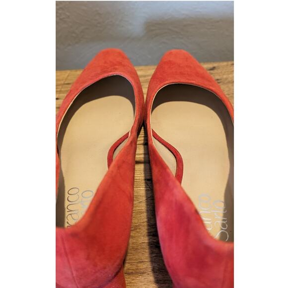 Franco Sarto Red Suede Leather Pump 2.25" Heel Womens Sz 8.5 - Picture 9 of 12
